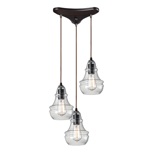 ELK SHOWROOM 60047-3 Menlow Park 10'' Wide 3-Light Multi Pendant - Oiled Bronze