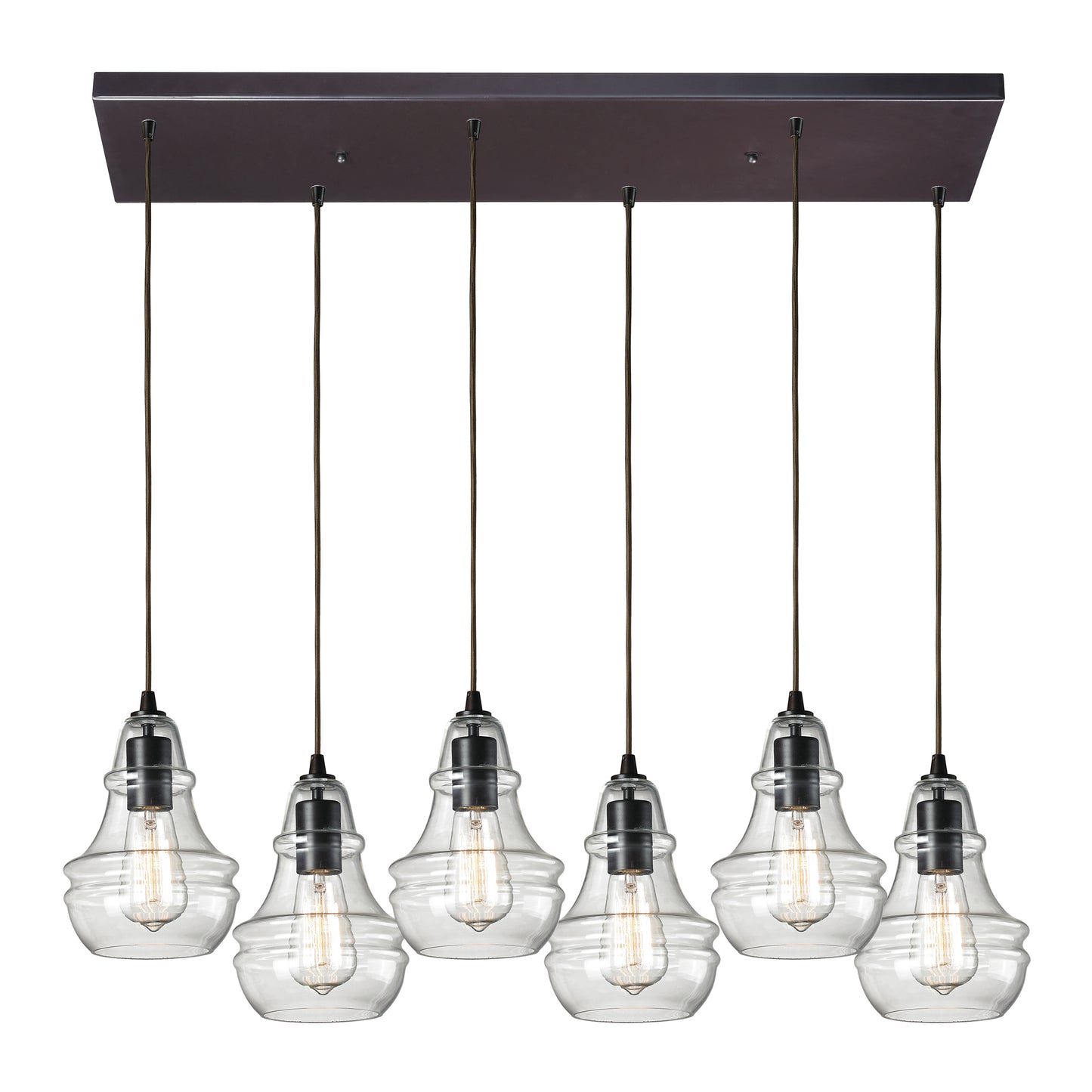 ELK SHOWROOM 60047-6RC Menlow Park 30'' Wide 6-Light Multi Pendant - Oiled Bronze