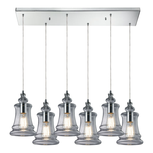 ELK SHOWROOM 60052-6RC Menlow Park 9'' Wide 6-Light Multi Pendant - Polished Chrome