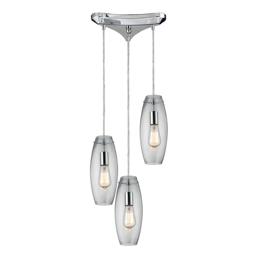 ELK SHOWROOM 60054-3 Menlow Park 10'' Wide 3-Light Multi Pendant - Polished Chrome