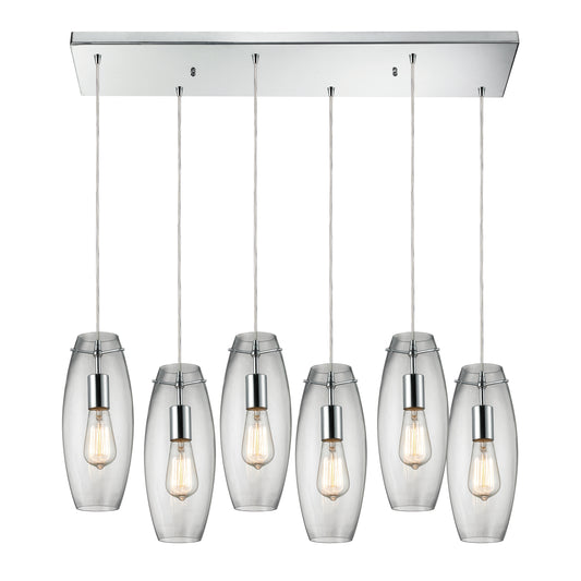 ELK SHOWROOM 60054-6RC Menlow Park 9'' Wide 6-Light Multi Pendant - Polished Chrome