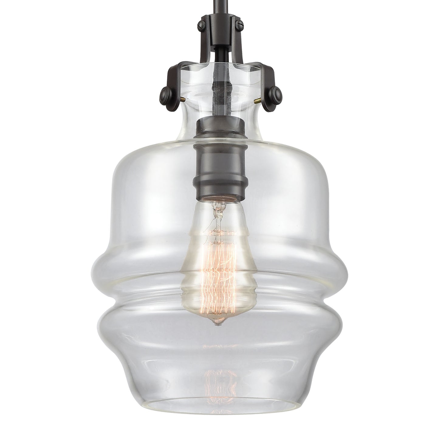 ELK SHOWROOM 60100/1 Zumbia 1-Light Mini Pendant in Oil Rubbed Bronze with Clear Glass