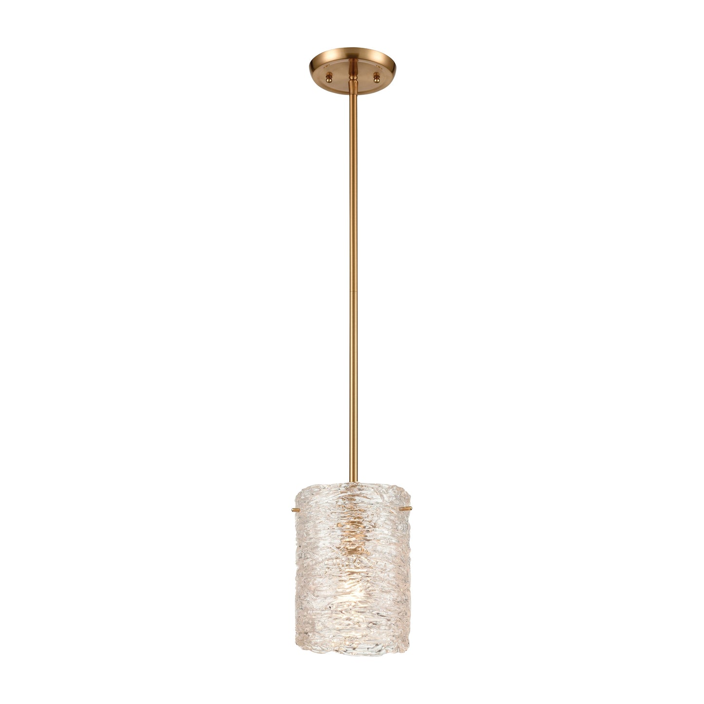 ELK SHOWROOM 60194/1 Chiseled Ice 7'' Wide 1-Light Mini Pendant - Satin Brass