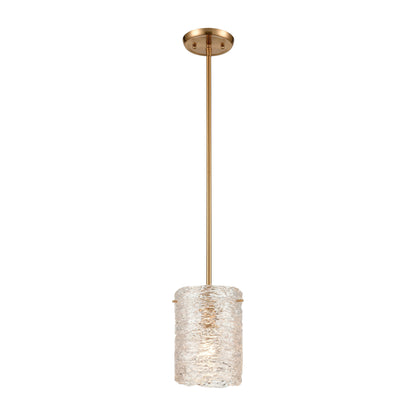 ELK SHOWROOM 60194/1 Chiseled Ice 7'' Wide 1-Light Mini Pendant - Satin Brass