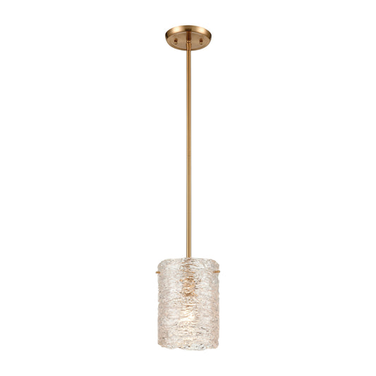 ELK SHOWROOM 60194/1 Chiseled Ice 7'' Wide 1-Light Mini Pendant - Satin Brass