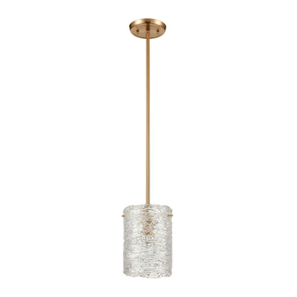 ELK SHOWROOM 60194/1 Chiseled Ice 7'' Wide 1-Light Mini Pendant - Satin Brass