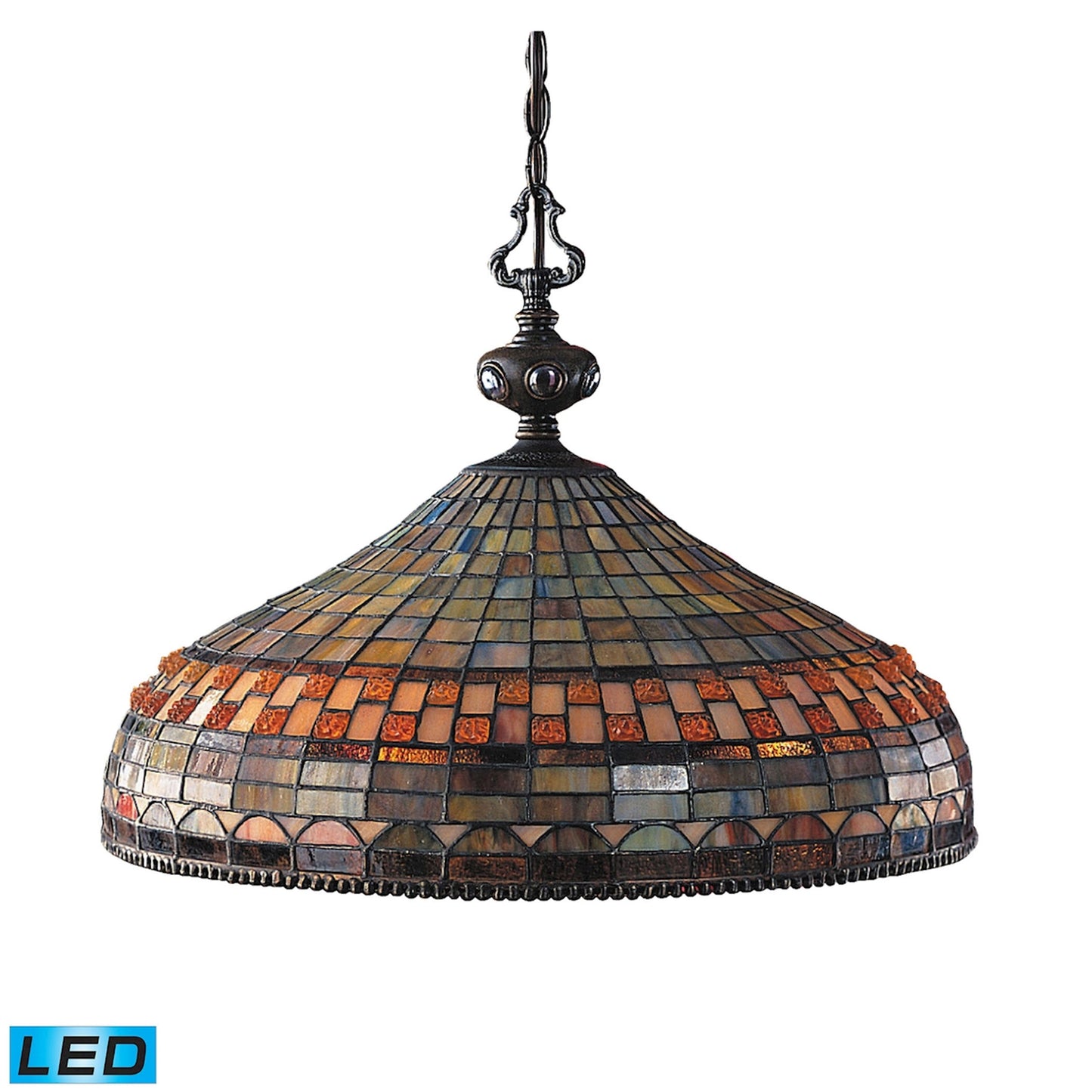 ELK SHOWROOM 611-CB-LED Jewelstone 20'' Wide 3-Light Chandelier - Classic Bronze