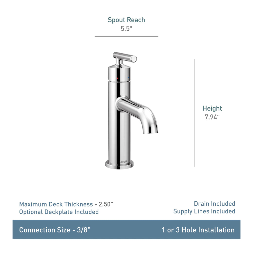 MOEN 6145BZG Gibson One-Handle Bathroom Sink Faucet - Bronzed Gold