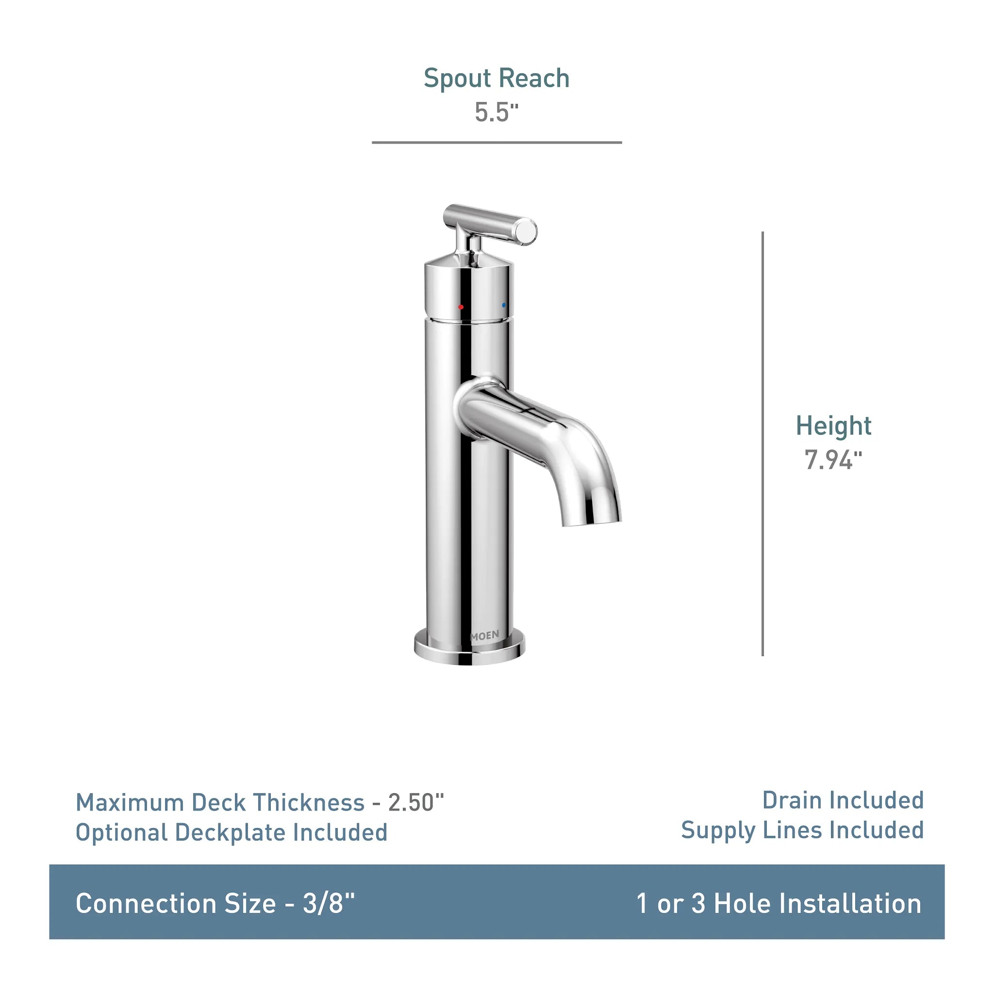 MOEN 6145BZG Gibson One-Handle Bathroom Sink Faucet - Bronzed Gold