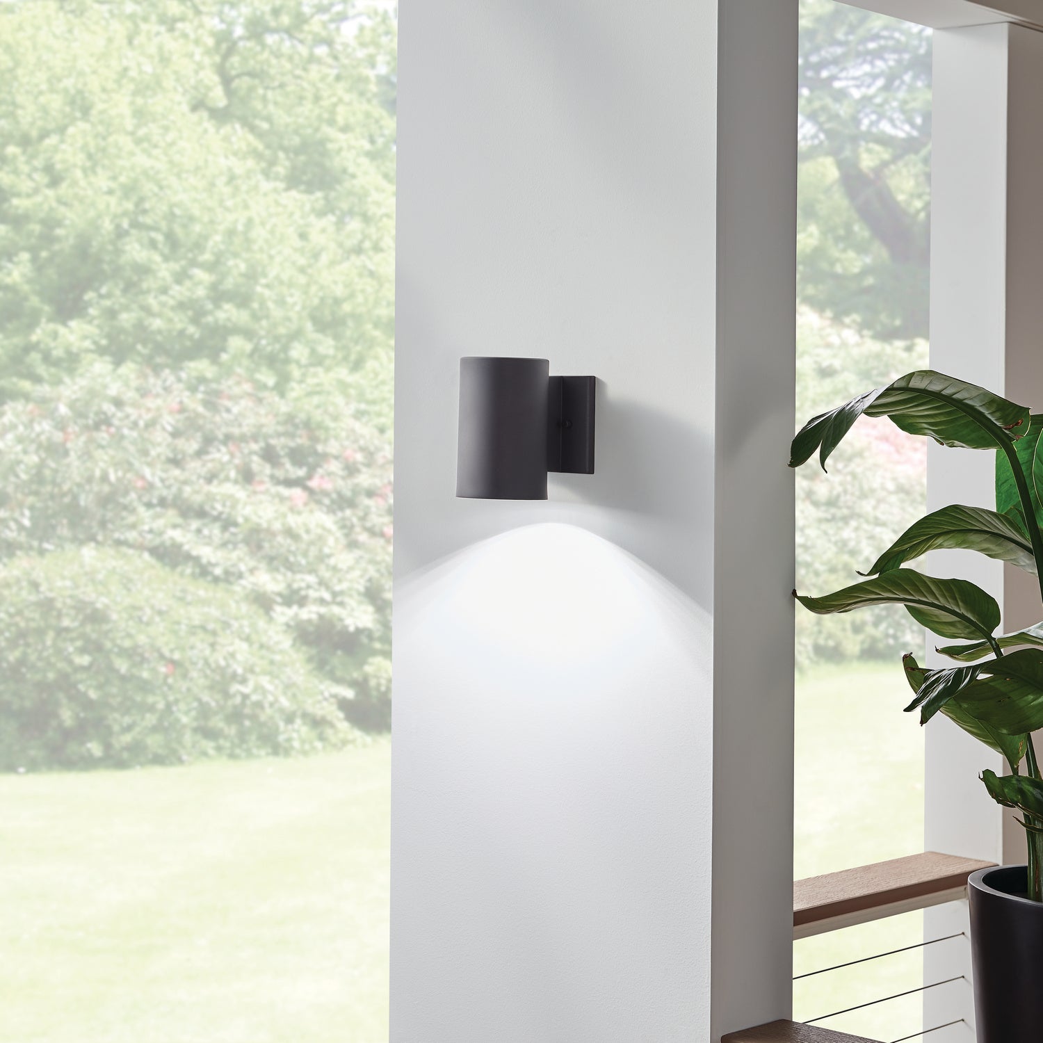 KICHLER 11250BKT30 Cylinder 3000K Led 7" Wall Light Textured Black