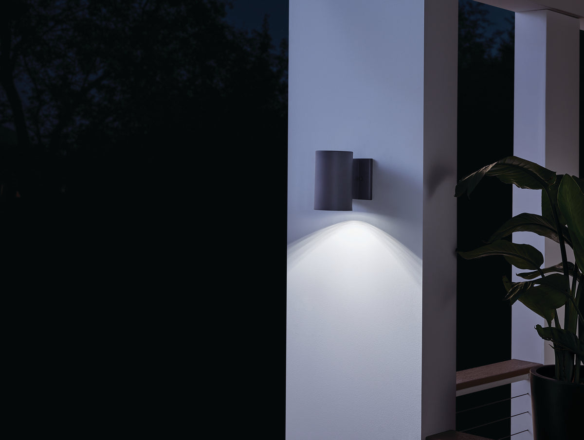 KICHLER 11250BKT30 Cylinder 3000K Led 7" Wall Light Textured Black