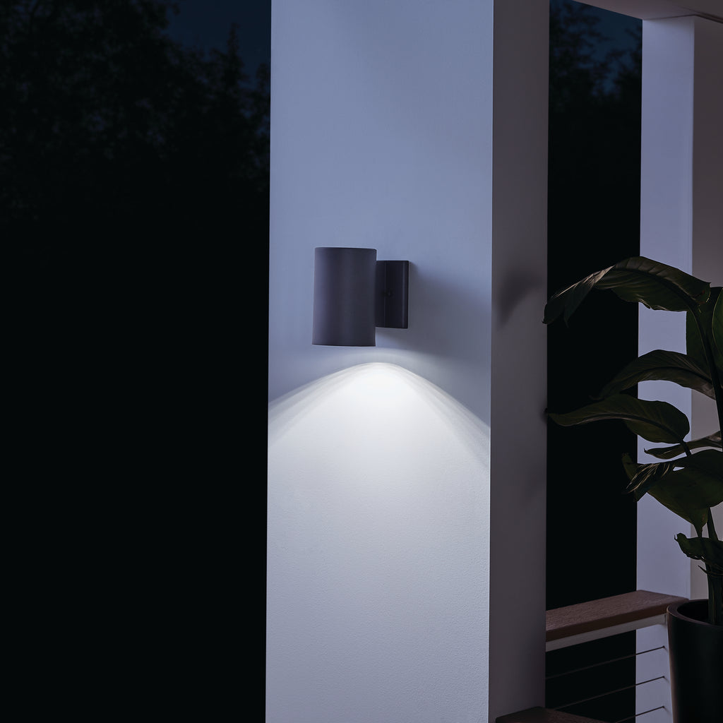 KICHLER 11250BKT30 Cylinder 3000K Led 7" Wall Light Textured Black