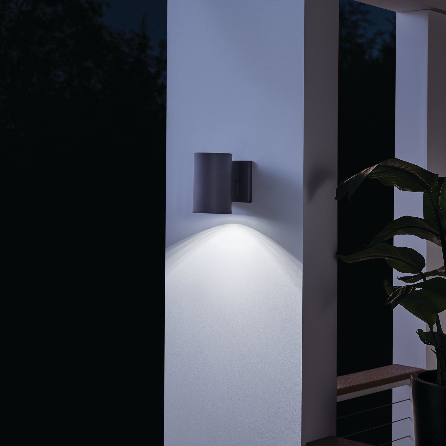 KICHLER 11250BKT30 Cylinder 3000K Led 7" Wall Light Textured Black