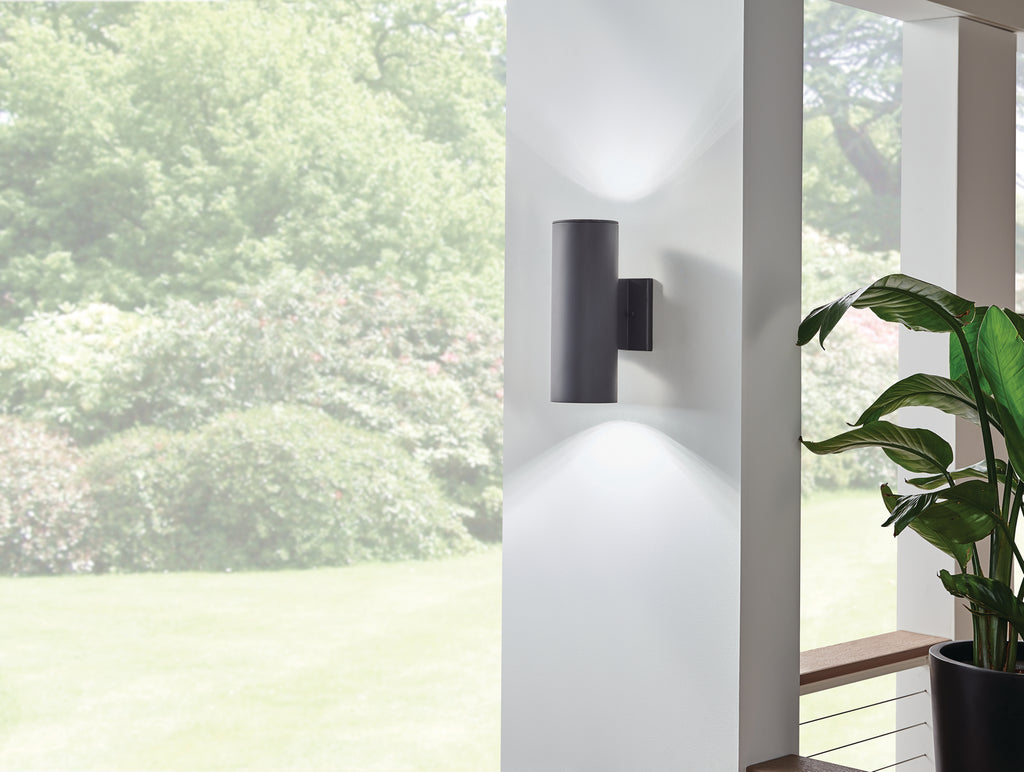 KICHLER 11251BKT30 Cylinder 3000K Led 12" Wall Light Textured Black