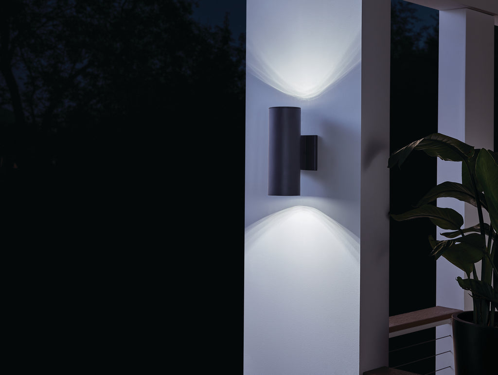 KICHLER 11251BKT30 Cylinder 3000K Led 12" Wall Light Textured Black