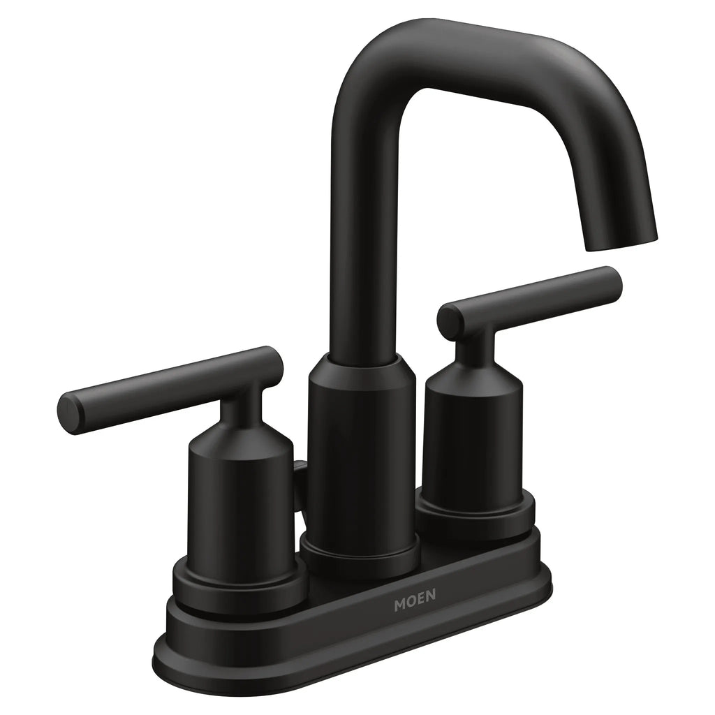 MOEN 6150BL Gibson Two-Handle Centerset Bathroom Sink Faucet - Matte Black