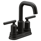 MOEN 6150BL Gibson Two-Handle Centerset Bathroom Sink Faucet - Matte Black