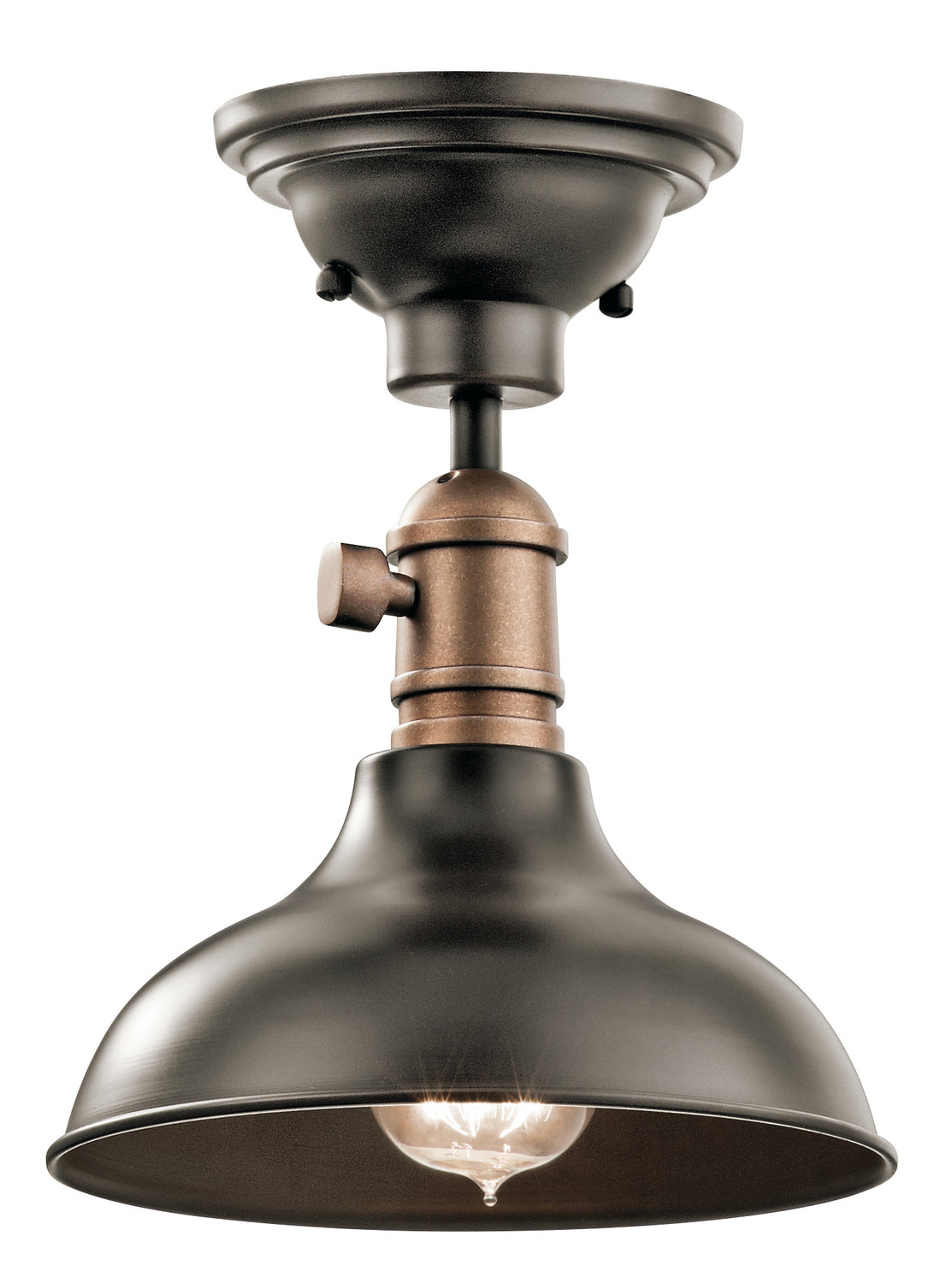KICHLER 42579OZ Cobson 8" 1 Light Convertible Mini Pendant Olde Bronze