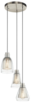 KICHLER 43627NI Evie Three Light Pendant Brushed Nickel