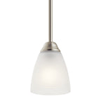 KICHLER 43640NI Jolie 12.5" 1 Light Mini Pendant With Satin Etched Glass In Brushed Nickel