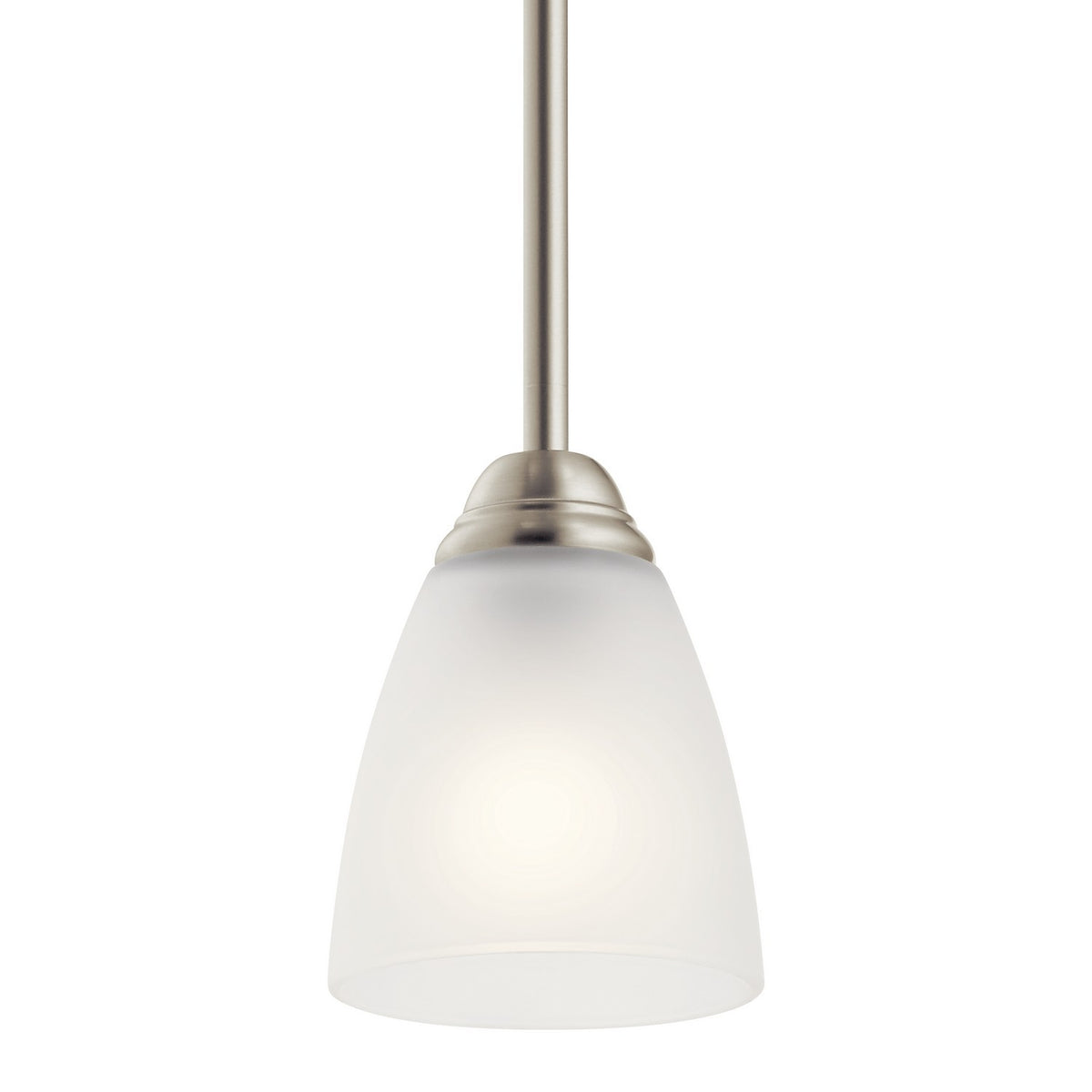 KICHLER 43640NI Jolie 12.5" 1 Light Mini Pendant With Satin Etched Glass In Brushed Nickel