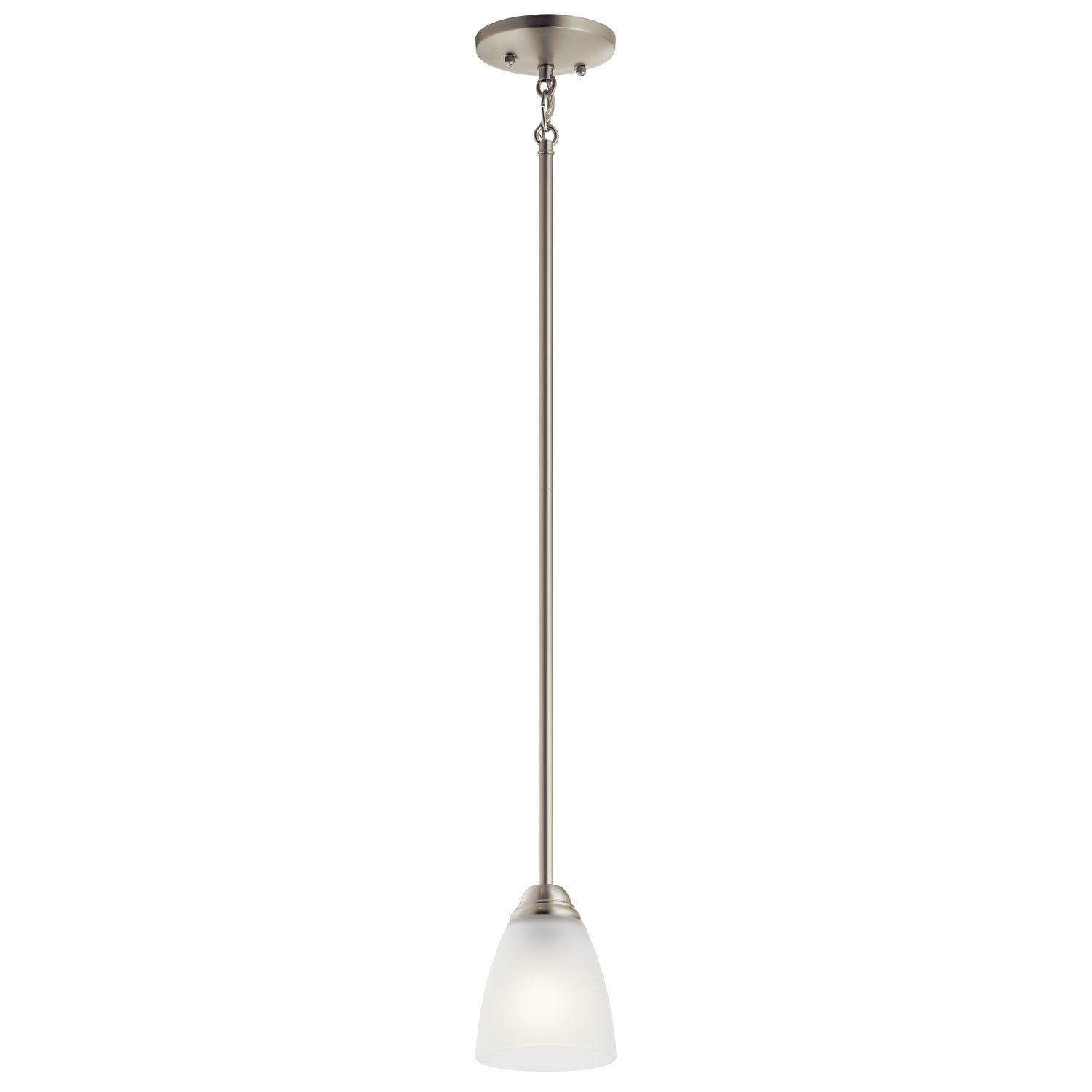 KICHLER 43640NI Jolie 12.5" 1 Light Mini Pendant With Satin Etched Glass In Brushed Nickel