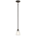 KICHLER 43640OZ Jolie 18" 1 Light Mini Pendant With Satin Etched Glass In Olde Bronze
