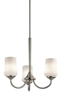 KICHLER 43664NI Aubrey 3 Light Chandelier Brushed Nickel