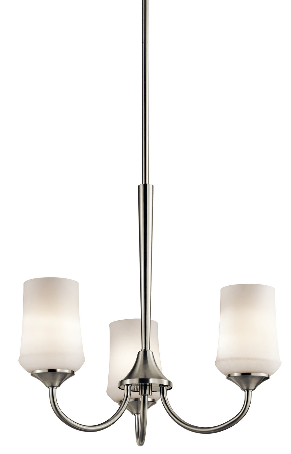 KICHLER 43664NI Aubrey 3 Light Chandelier Brushed Nickel