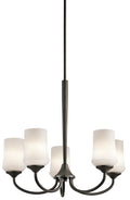 KICHLER 43665OZ Aubrey 23" 5 Light Chandelier With Satin Etched Cased Opal In Olde Bronze