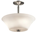 KICHLER 43669NI Aubrey 15" 3 Light Semi Flush with Satin Etched Cased Opal in Brushed Nickel