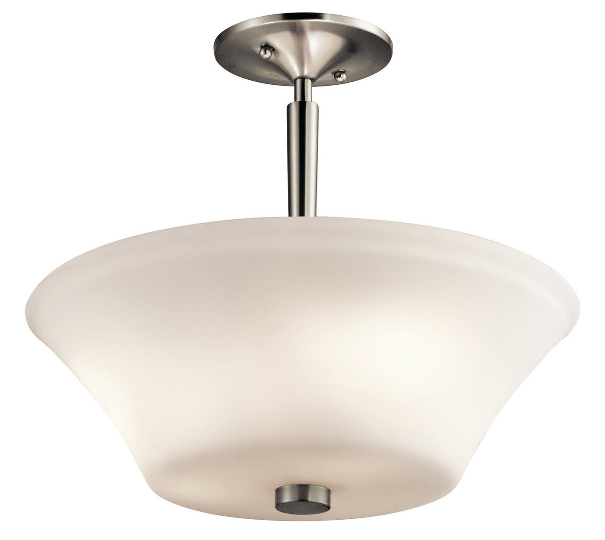 KICHLER 43669NI Aubrey 15" 3 Light Semi Flush with Satin Etched Cased Opal in Brushed Nickel