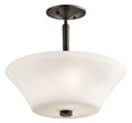 KICHLER 43669OZ Aubrey 15" 3 Light Semi Flush with Satin Etched Cased Opal in Olde Bronze