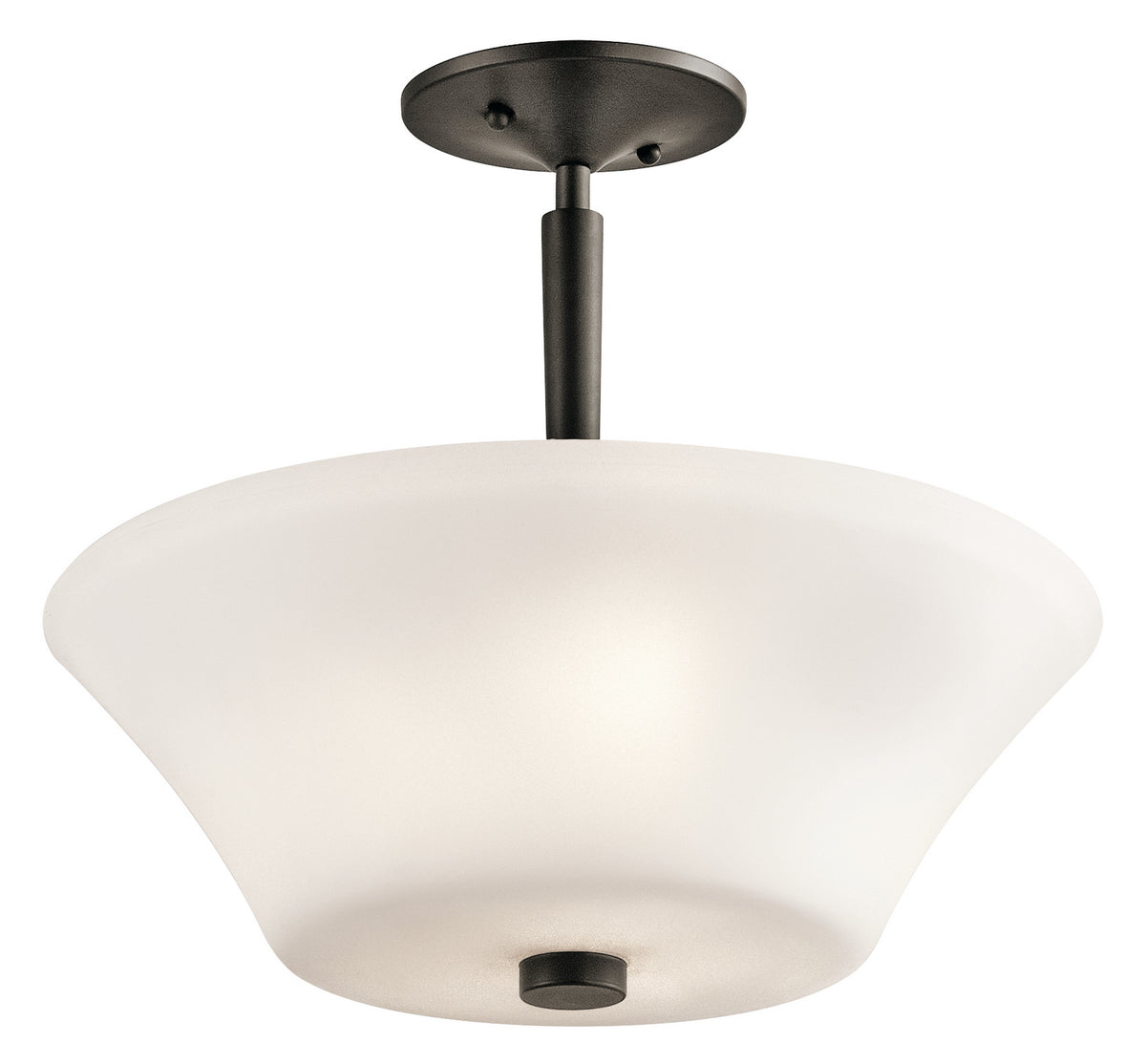KICHLER 43669OZ Aubrey 15" 3 Light Semi Flush with Satin Etched Cased Opal in Olde Bronze