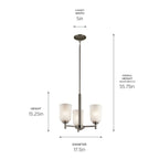 KICHLER 43670NI Shailene 3 Light Mini Chandelier Brushed Nickel