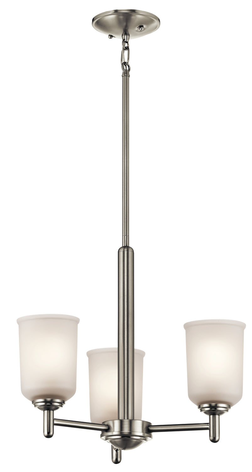 KICHLER 43670NI Shailene 3 Light Mini Chandelier Brushed Nickel