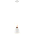 KICHLER 43682WH Danika 9.25" 1 Light Mini Pendant With White Finish And Wood Accents