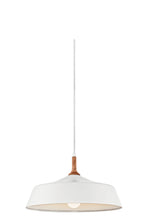 KICHLER 43683WH Danika 9.25" 1 Light Pendant With White Finish And Wood Accents