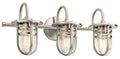 KICHLER 45133NI Caparros 24" 3 Light Vanity Light with Clear Ribbed Glass in Brushed Nickel
