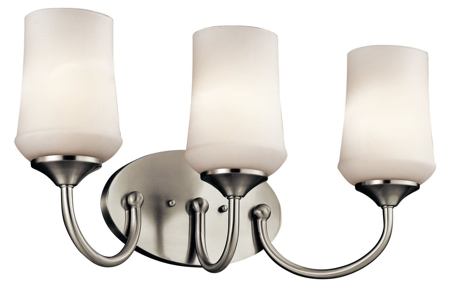 KICHLER 45570NI Aubrey 21" 3 Light Vanity Light With Satin Etched Cased Opal Glass In Brushed Nickel