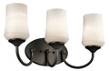 KICHLER 45570OZ Aubrey 21" 3 Light Vanity Light With Satin Etched Cased Opal Glass In Olde Bronze