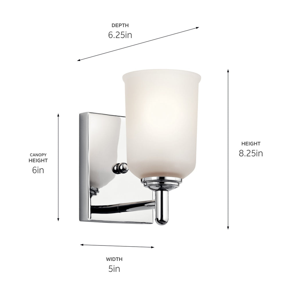 KICHLER 45572CH Shailene 1 Light Wall Sconce Chrome