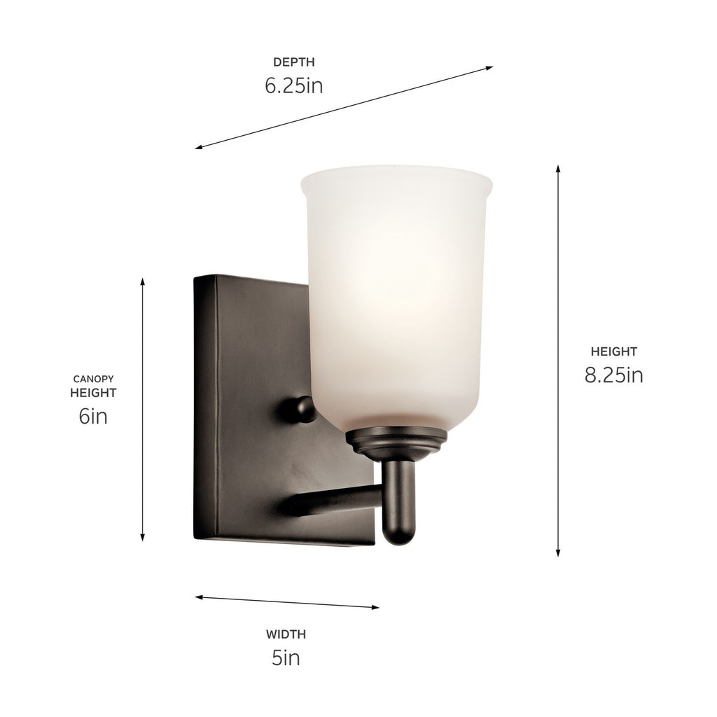 KICHLER 45572OZ Shailene 1 Light Wall Sconce Olde Bronze