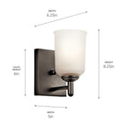 KICHLER 45572OZ Shailene 1 Light Wall Sconce Olde Bronze