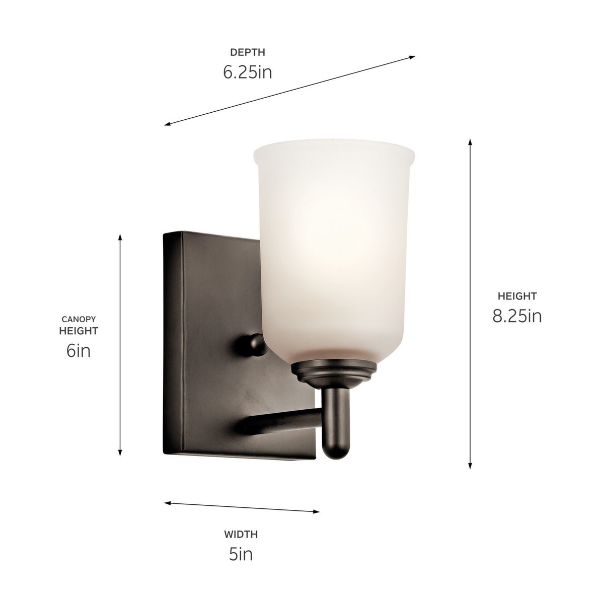 KICHLER 45572OZ Shailene 1 Light Wall Sconce Olde Bronze