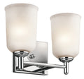 KICHLER 45573CH Shailene 12.5" 2 Light Vanity Light With Satin Etched Glass In Chrome