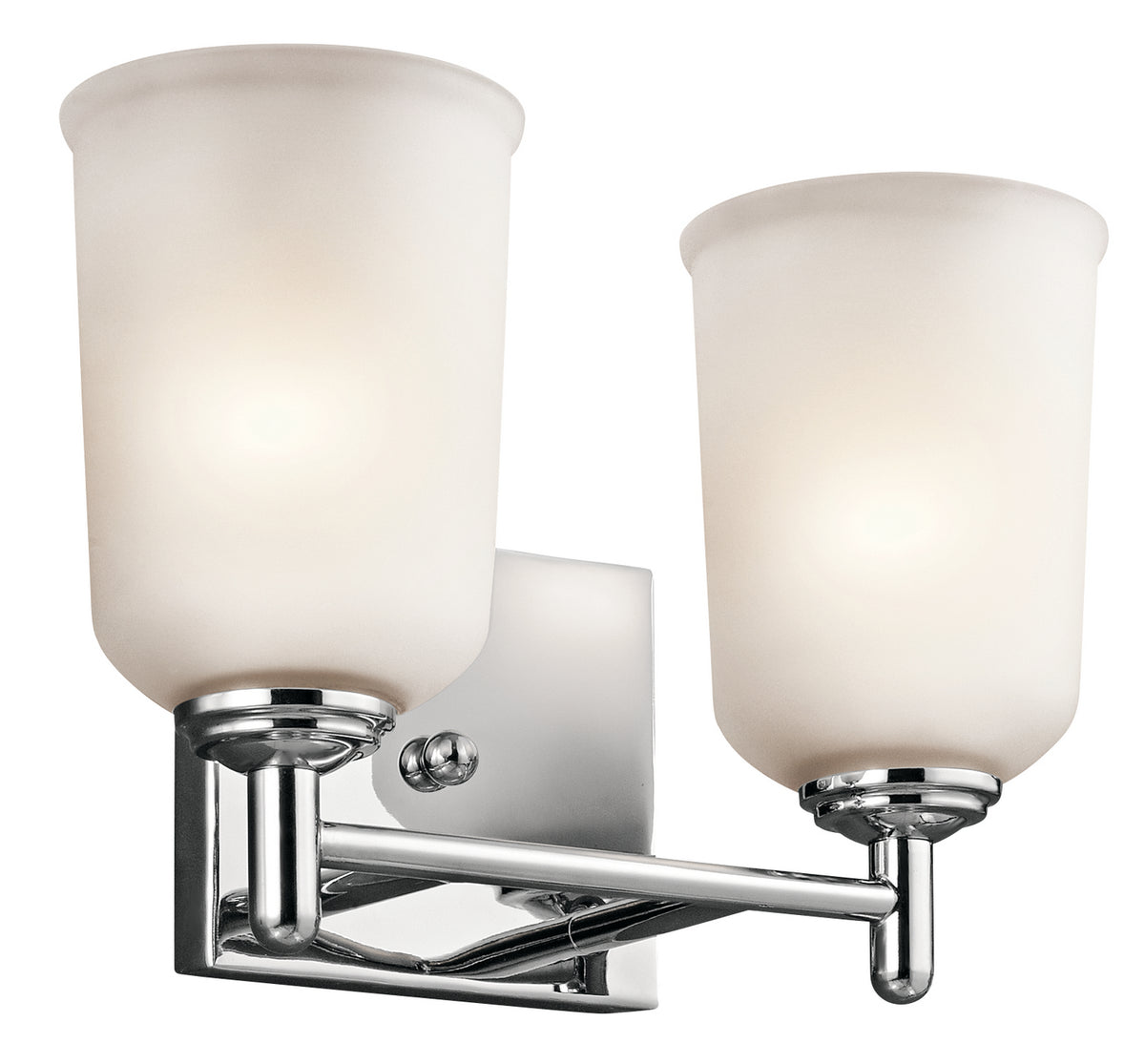 KICHLER 45573CH Shailene 12.5" 2 Light Vanity Light With Satin Etched Glass In Chrome