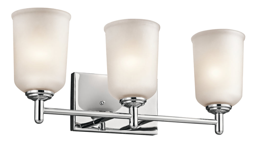 KICHLER 45574CH Shailene 21" 3 Light Vanity Light With Satin Etched Glass In Chrome