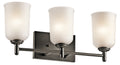 KICHLER 45574OZ Shailene 21" 3 Light Vanity Light With Satin Etched Glass In Olde Bronze