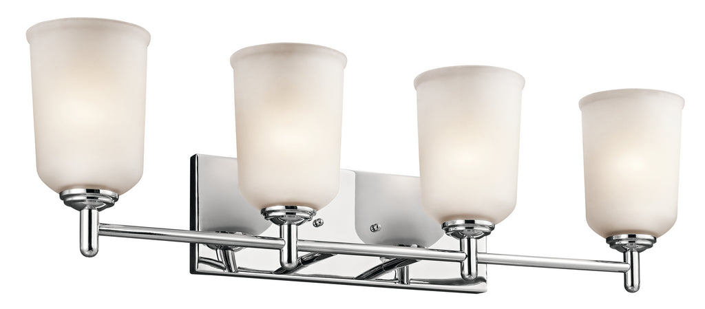 KICHLER 45575CH Shailene 29.5" 4 Light Vanity Light With Satin Etched Glass In Chrome
